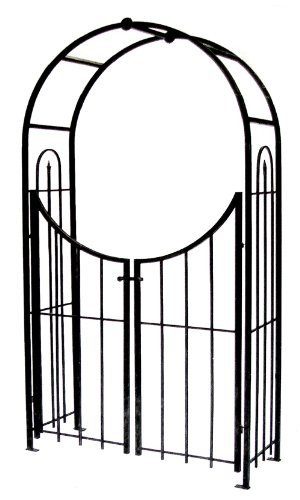 products arch top garden arch w gate black