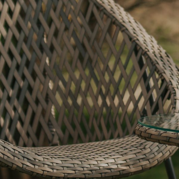 The Old Basket Supply Faux Rattan Folding Lounge Set In Natural