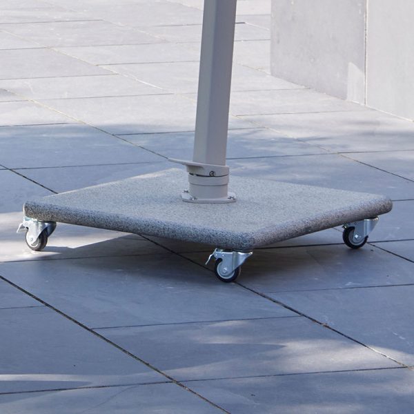 90kg granite parasol base with wheels