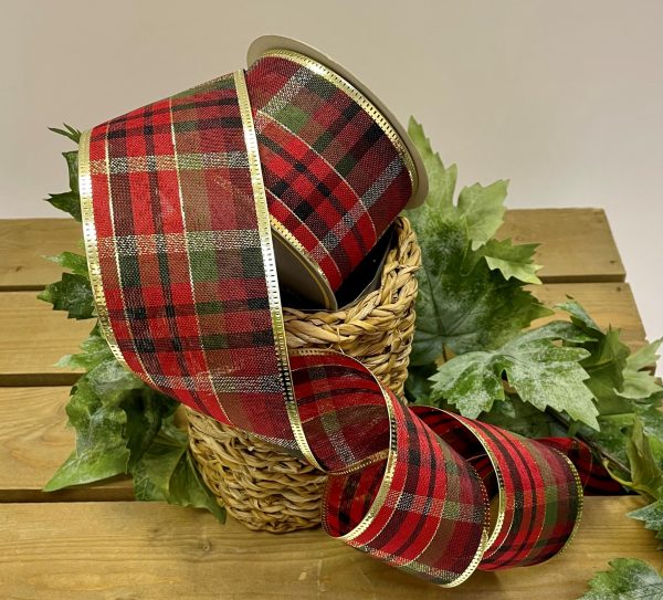 XRB52800 Red Green and Gold Tartan