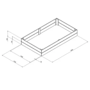 25372 raised bed 1800x1000 line drawing