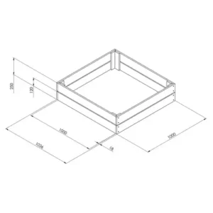 25373 raised bed 1000x1000 line drawing